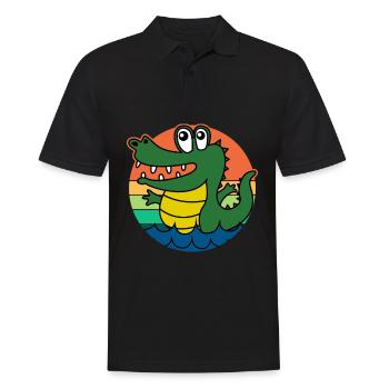 Alligators Retro Alligator - Men's Polo Shirt - black - Front - Kai (181cm)