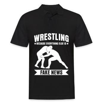 Wrestler Wrestling - Männer Poloshirt - Schwarz - Vorne - Kai (181cm)