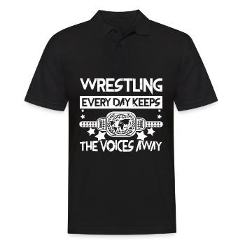 Wrestling Belt Wrestler - Männer Poloshirt - Schwarz - Vorne - Kai (181cm)