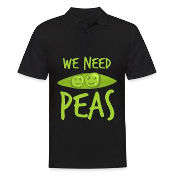 Pea Vegetarian Vegan Peas - Männer Poloshirt - Schwarz - Vorne - Kai (181cm)