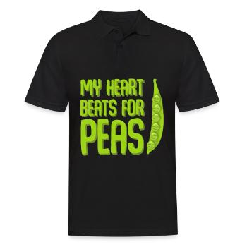 Pea Peas Vegan Vegetarian - Männer Poloshirt - Schwarz - Vorne - Kai (181cm)