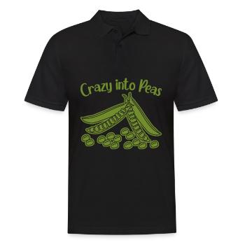 Pea Peas Vegan - Männer Poloshirt - Schwarz - Vorne - Kai (181cm)