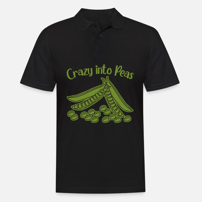 Pea Peas Vegan - Männer Poloshirt - Schwarz