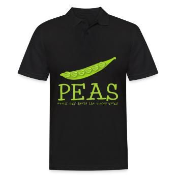 Vegetarian Vegan Peas Pea - Männer Poloshirt - Schwarz - Vorne - Kai (181cm)