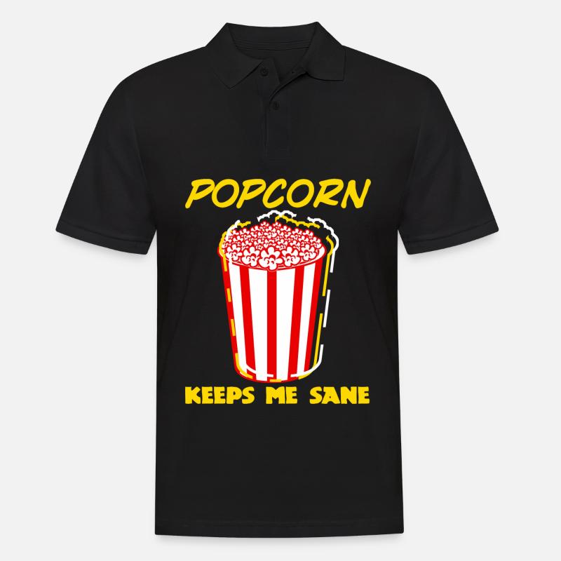 Popcorn Cinema - Männer Poloshirt - Schwarz