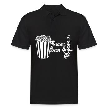 Popcorn and Peace - Männer Poloshirt - Schwarz - Vorne - Kai (181cm)