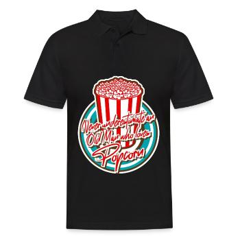 Popcorn Joke - Männer Poloshirt - Schwarz - Vorne - Kai (181cm)