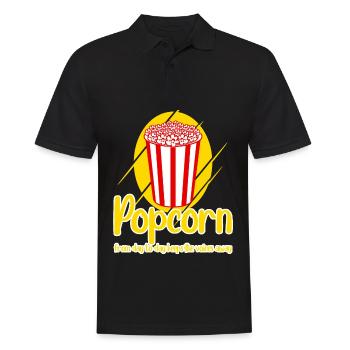 Funny Popcorn - Männer Poloshirt - Schwarz - Vorne - Kai (181cm)