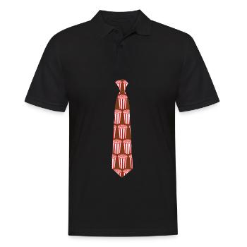 Tie with Popcorn - Männer Poloshirt - Schwarz - Vorne - Kai (181cm)