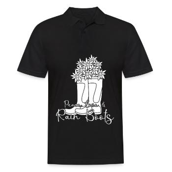 Rain Boots with Flowers - Men's Polo Shirt - black - Front - Kai (181cm)