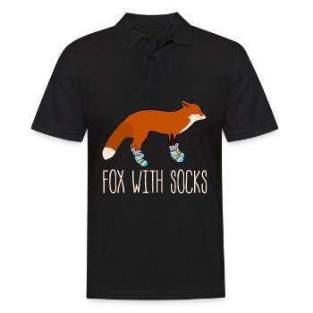 Fox with Winter Socks Sock Wool Socks - Men's Polo Shirt - black - Front - Kai (181cm)