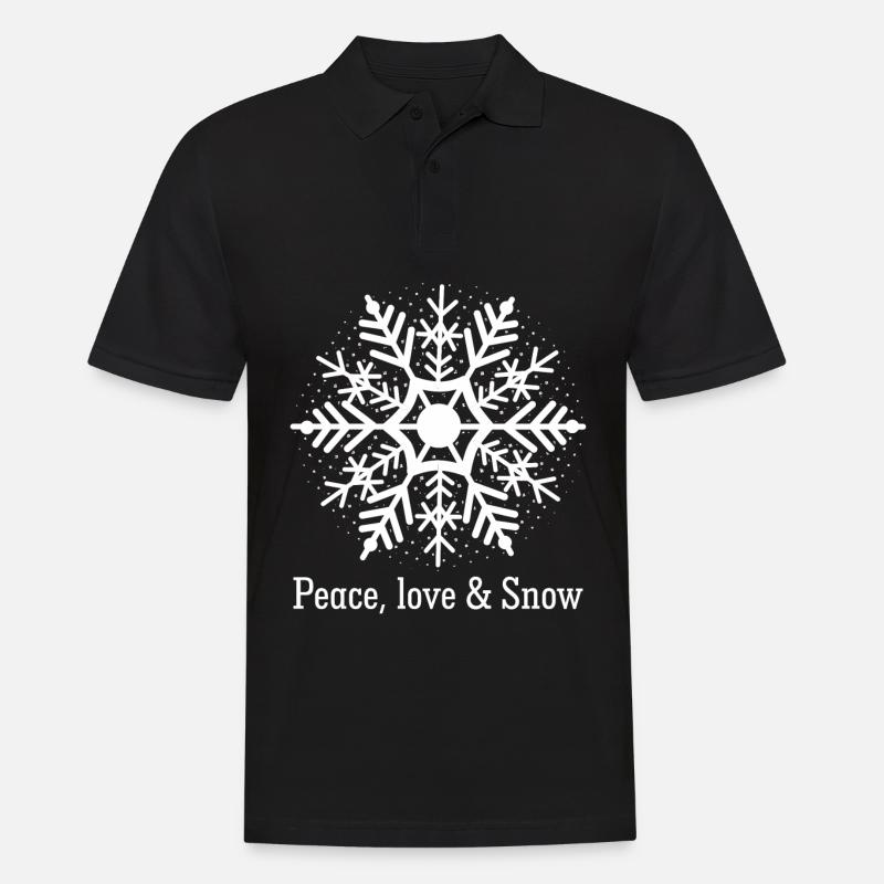Snowflake Snowflakes Snow - Männer Poloshirt - Schwarz