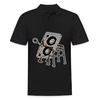 Cassette 80s Cassettes 90s Mixtape - Männer Poloshirt - Schwarz - Vorne - Kai (181cm)