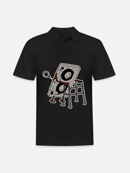 Cassette 80s Cassettes 90s Mixtape - Männer Poloshirt - Schwarz