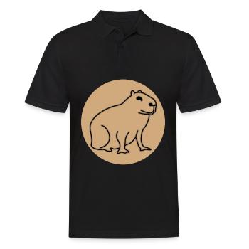 Capybaras Happy Capybara - Männer Poloshirt - Schwarz - Vorne - Kai (181cm)