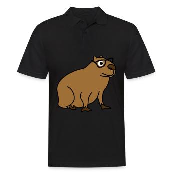 Capybara avec lunettes Nerd Capybaras - Polo Homme - noir - Devant - Kai (181cm)