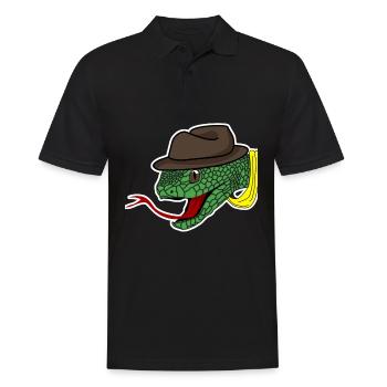 Serpent avec Cap Reptiles Serpents - Polo Homme - noir - Devant - Kai (181cm)