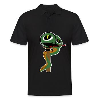 Serpent Drôle Reptiles Serpents - Polo Homme - noir - Devant - Kai (181cm)