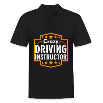 Crazy Driving Instructor Driving Teacher - Men's Polo Shirt - black - Front - Kai (181cm)