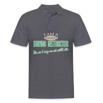 Moniteur d’auto-école Blague Professeur de conduite - Polo Homme - charbon - Devant - Nico (186cm)