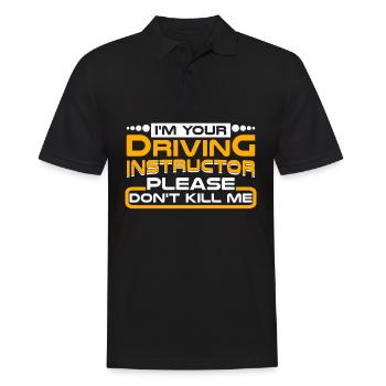 Driving School Driving Instructor - Men's Polo Shirt - black - Front - Kai (181cm)