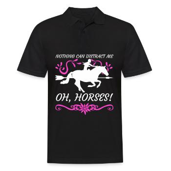 Horse Riding Horses Rider - Men's Polo Shirt - black - Front - Kai (181cm)