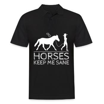 Horse Riding Joke Horses - Men's Polo Shirt - black - Front - Kai (181cm)
