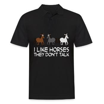 Funny Horses Horse Riding - Men's Polo Shirt - black - Front - Kai (181cm)