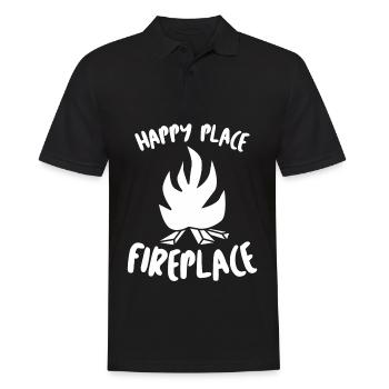 Oven Stove Firewood Fireplace - Men's Polo Shirt - black - Front - Kai (181cm)