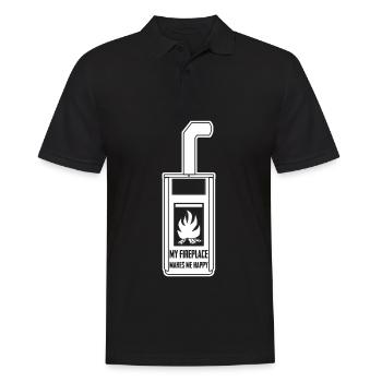 Oven Firewood Fireplace Stove - Men's Polo Shirt - black - Front - Kai (181cm)
