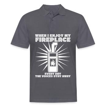Fireplace Firewood Oven Stove - Men's Polo Shirt - charcoal grey - Front - Nico (186cm)