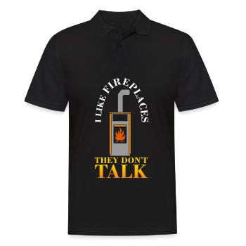Stove Firewood Joke Fireplace - Men's Polo Shirt - black - Front - Kai (181cm)