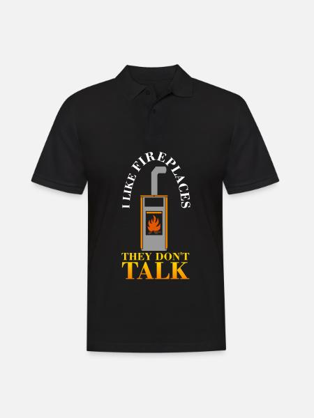 Stove Firewood Joke Fireplace - Men's Polo Shirt - black