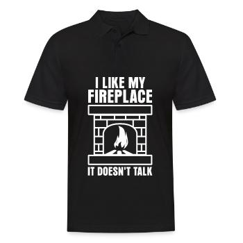 Fireplace Oven Firewood Stove - Men's Polo Shirt - black - Front - Kai (181cm)