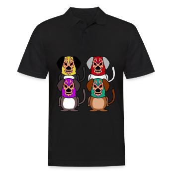 Lucha Libre Chien Chiens Luchador Lutte - Polo Homme - noir - Devant - Kai (181cm)