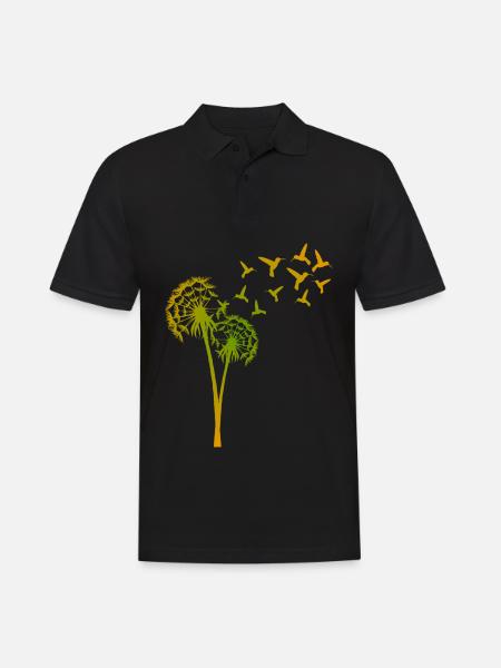 Hummingbird Dandelion Hummingbirds - Men's Polo Shirt - black