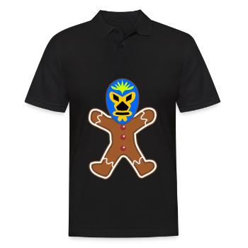 Gingerbread Man Lucha Libre - Männer Poloshirt - Schwarz - Vorne - Kai (181cm)