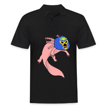 Lucha Libre Axolotl Luchador - Männer Poloshirt - Schwarz - Vorne - Kai (181cm)