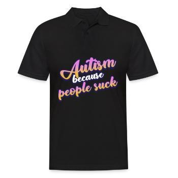 Blague autiste Autisme autiste - Polo Homme - noir - Devant - Kai (181cm)
