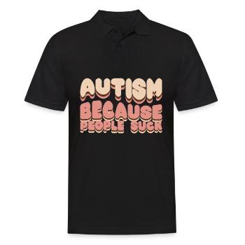 Autiste Autiste Blague Autisme - Polo Homme - noir - Devant - Kai (181cm)