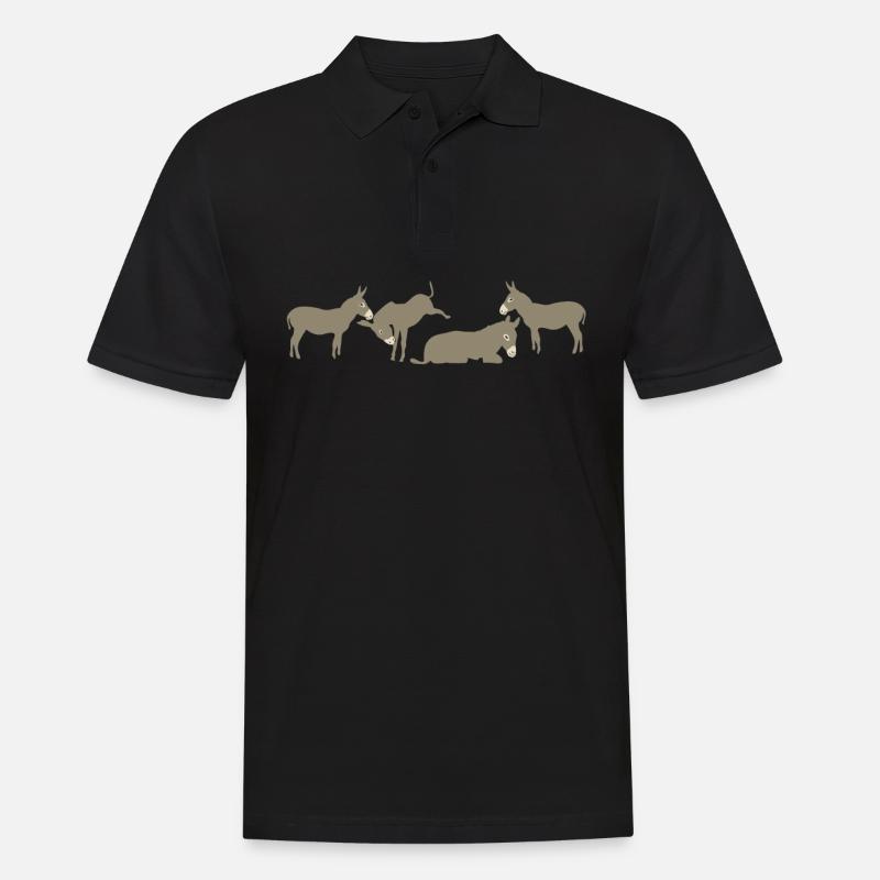 Donkeys - Männer Poloshirt - Schwarz