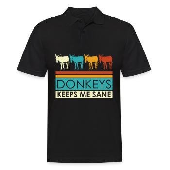 Âne Ânes rétro - Polo Homme - noir - Devant - Kai (181cm)