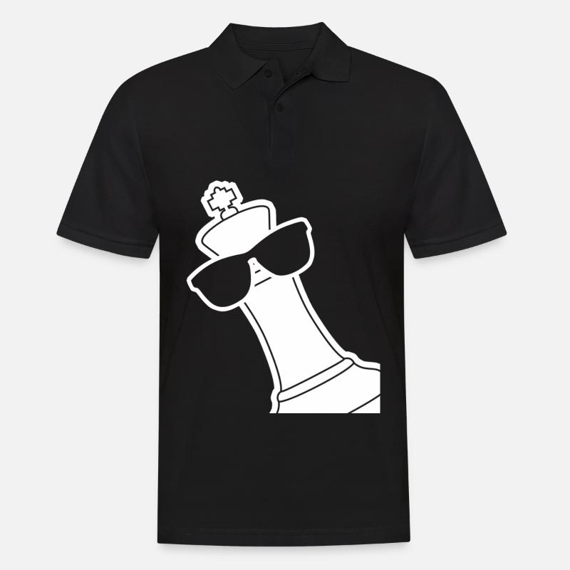 Chess pieces King with Sunglasses - Männer Poloshirt - Schwarz