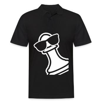 Chess Pawn with Sunglasses - Männer Poloshirt - Schwarz - Vorne - Kai (181cm)