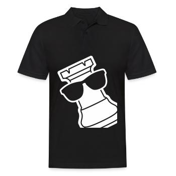 Chess Rook with Sunglasses - Männer Poloshirt - Schwarz - Vorne - Kai (181cm)