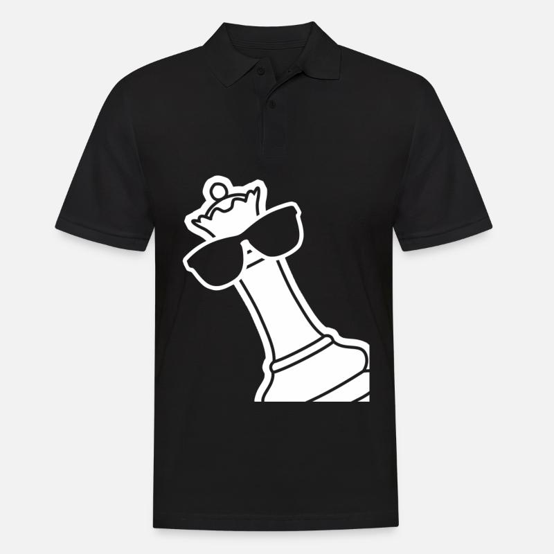Chess Queen with Sunglasses - Männer Poloshirt - Schwarz