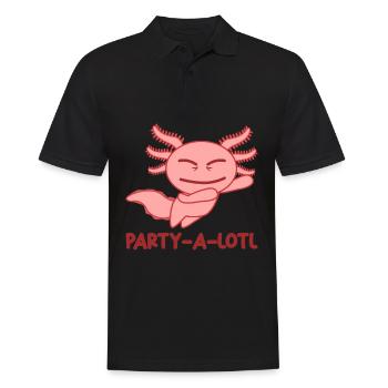 Party Axolotl Axolotls - Men's Polo Shirt - black - Front - Kai (181cm)