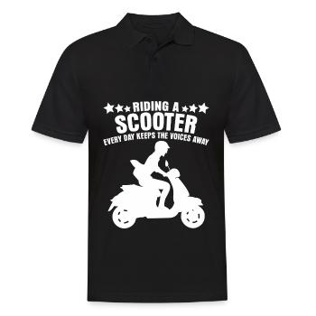 Scooter Riding Motorcycle - Männer Poloshirt - Schwarz - Vorne - Kai (181cm)