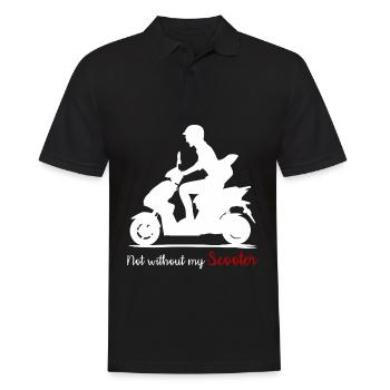 Scooter Riding Motor Scooter Motorcycle - Männer Poloshirt - Schwarz - Vorne - Kai (181cm)
