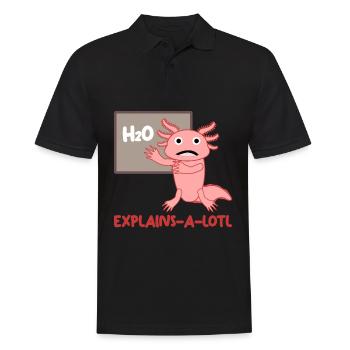 Axolotl Enseignant Axolotls - Polo Homme - noir - Devant - Kai (181cm)